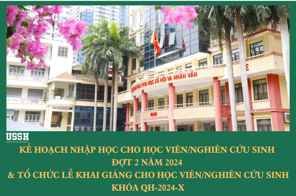 Kế hoạch nhập học cho học viên/nghiên cứu sinh đợt 2 năm 2024 và Tổ chức lễ khai giảng cho học viên/nghiên cứu sinh khóa QH-2024-X